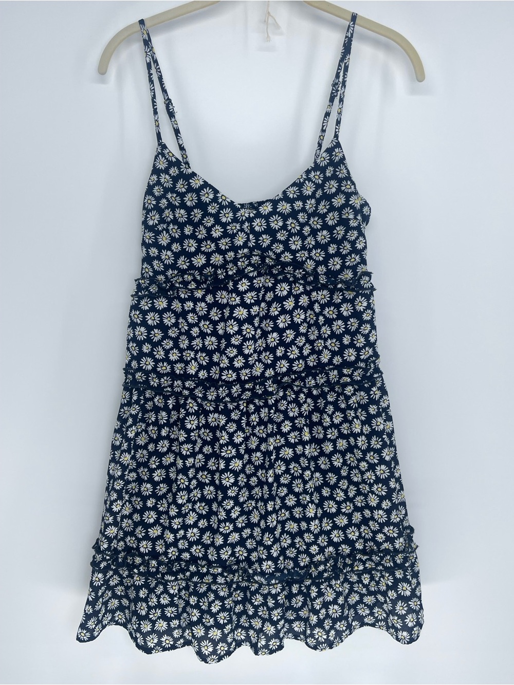 ROWA Navy Daisy Print Spaghetti-Strap Camisole Dress NWT
